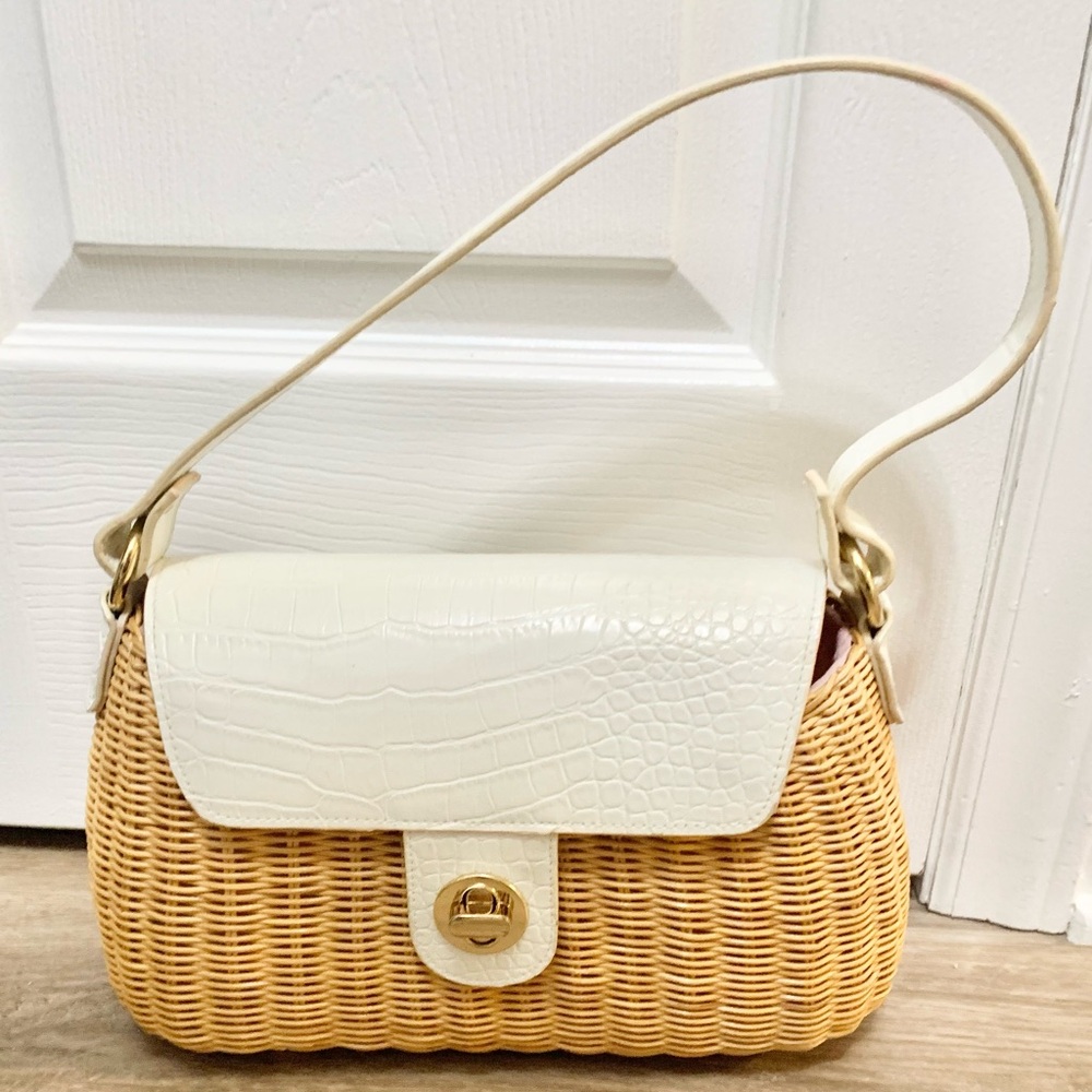 Vintage Vegan Leather Basket Bag